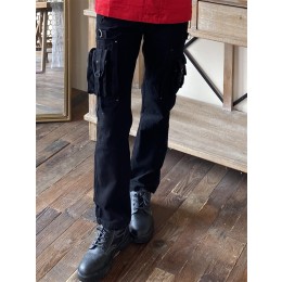 Design Ladies Black Overalls Customized Cotton Wear-Resistant Trousers Loose Straight with Multiple Pockets Pure Black Multi-Pocket Pants Can Put Various Tool Pockets IG-BD-UK23148 Design Ladies Black Overalls Customized Cotton Wear-Resistant Trousers Loose Straight with Multiple Pockets Pure Black Multi-Pocket Pants Can Put Various Tool Pockets IG-BD-UK23148